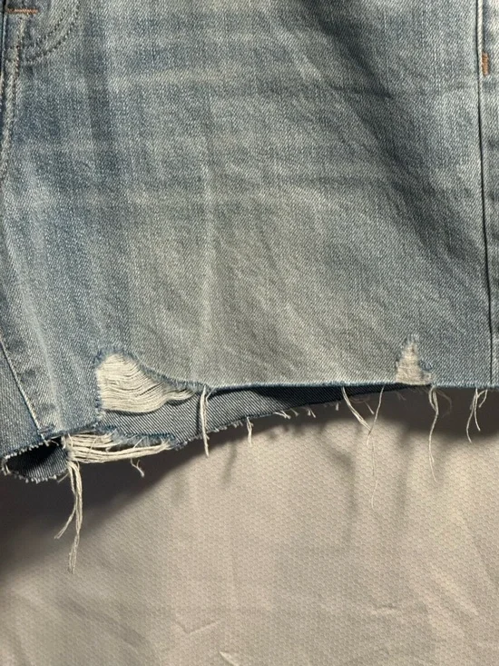 7 For All Mankind Cutoff Denim Shorts Light Wash Distressed Raw Hem 29